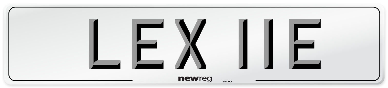 LEX 11E Number Plate from New Reg